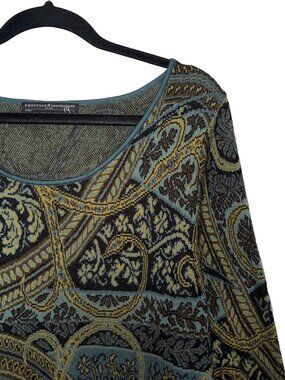 Peruvian Connection 100% Pima Cotton Paisley Knit Dress - Size L
